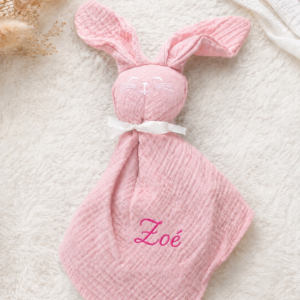 Doudou personnalisé - Lange lapin